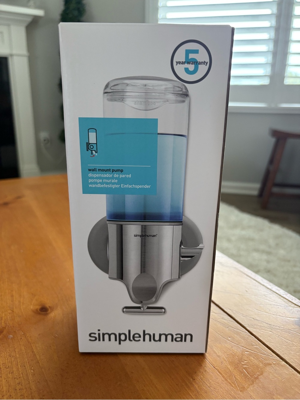Simple Human Single Wall Mount Pump, 15 Fl. Oz., Brand New in Box
